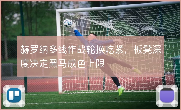 赫罗纳多线作战轮换吃紧,板凳深度决定黑马成色上限